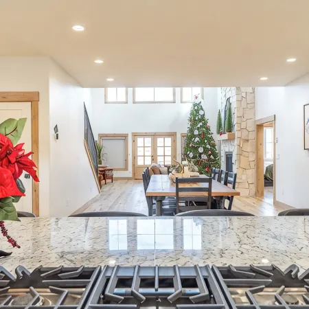New barndominium with a theater room, AC, large gourmet kitchen with views