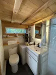 Private Brook-Side Tiny House in the Woods with Gazebo