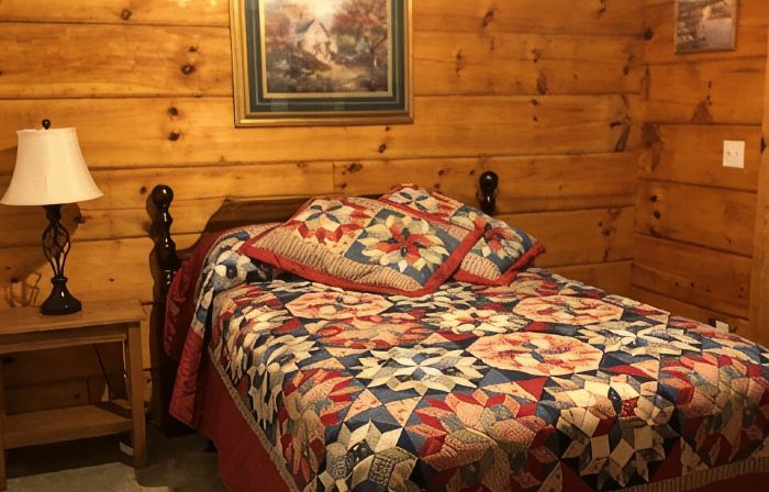 Cozy Cabin in the Woods in a Relaxing Area with Wrap Around Porch Rocking Chairs