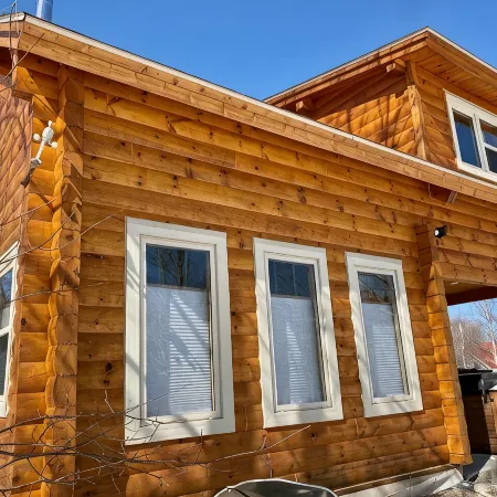 Log Cabin across from ski Wentworth, with outdoor fire pit and BBQ