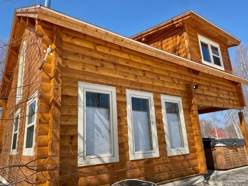 Log Cabin across from ski Wentworth, with outdoor fire pit and BBQ - Wifi