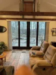 Cozy cabin,master and loft w2 twin beds atop the scenic portage,deckand fire pit