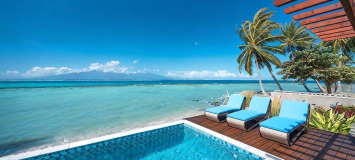 Tohora by Tahiti Homes 5-bedroom beachfront villa with swimming pool. モーレア島のホテル