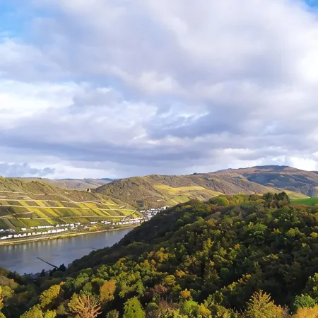 Fantastic view of the Rhine, high altitude of the Rhine above Bacharach, up to 6 people