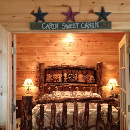 Cabin Dreams- Charming.  Romantic.   Jetted tub.  Screened porch.  10 min to SDC
