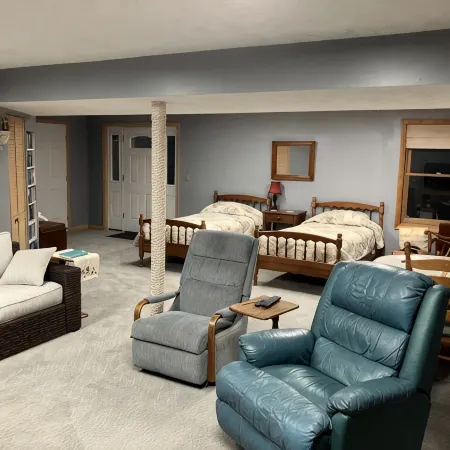 Beautiful lower level of house in nature with wildlife all around.
