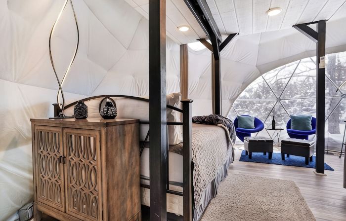 Unique, Fun, and Modern Queen Dome - 2 Queen Beds. Loft Accessed by Ladder.