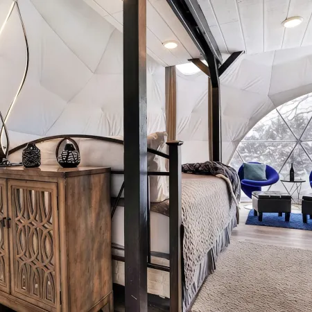 Unique, Fun, and Modern Queen Dome - 2 Queen Beds. Loft Accessed by Ladder.