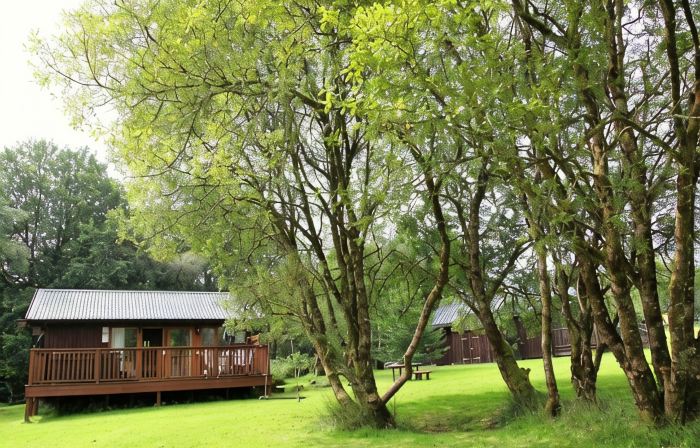 Elevated Loch View Cabin with WiFi, Electric Hot Tub and Mountain Views