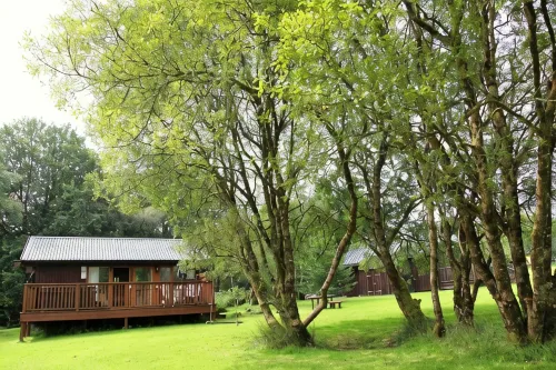 Elevated Loch View Cabin with WiFi, Electric Hot Tub and Mountain Views