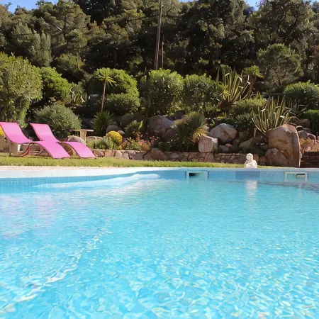 Beautiful house surrounded by an idyllic garden with salt water pool.