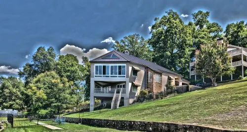 Modern Serene Lake house -Panoramic View of Main Channel - Varme kilder