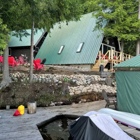 Cozy,secluded waterfront lodge nestled in the Adirondack Mountains. Pet friendly
