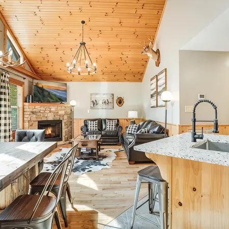 Only Minutes to Attractions with Indoor Sauna, Hot Tub, Games, and Fireplace!