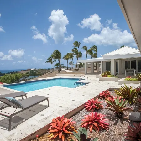 Exquisite house overlooking Caribbean ocean, 7.7 gated acres.