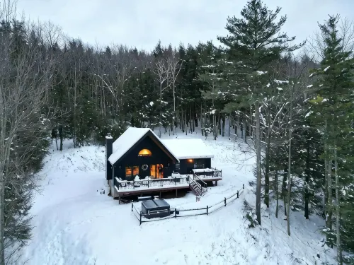 Cabin w/ Mountain Views, Hot Tub, AC, Pet + Family Friendly, WFH, Fireplace - Chalets