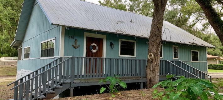 Rustic newly remodeled River House on working fish house property . Gulf access Hoteles en Condado de Levy