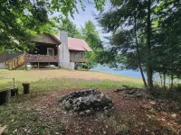 Beautiful house on the lake with a boat launch.