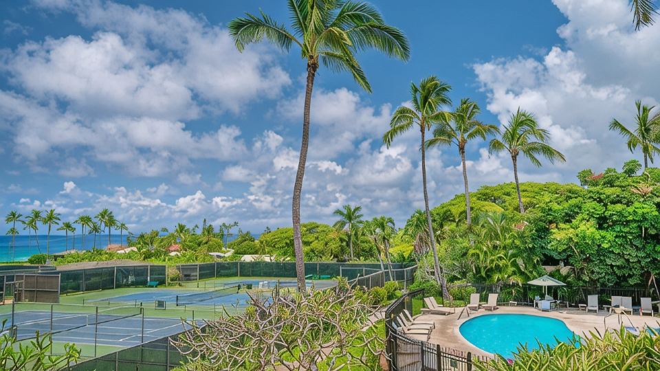 Poipu Ocean View + AC! 2 Pools & 3m Walk to Beach Along Greenbelt.