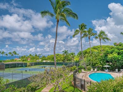 Poipu Ocean View + AC! 2 Pools & 3m Walk to Beach Along Greenbelt.