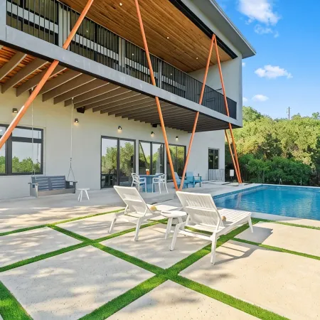 Award-Winning Modern Lakehouse w/ Private Pool & Sunset Views
