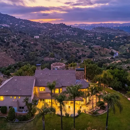 Castle on a hill, breathtaking views, surrounded with pools, trees, and lawn