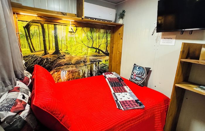 Fun little get away, perfect for one yet cozy for two “Hunter’s Hut”