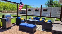 Spacious 4-bedroom waterfront house in Sylvan Beach with private yard and dock.