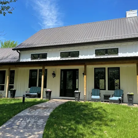 Beautiful new house nestled in a private and fenced 30 acres nature sanctuary.