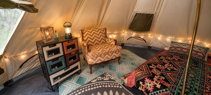 Boho Off-Grid Glamping at Honeysuckle Springs Hotels in Cocke County