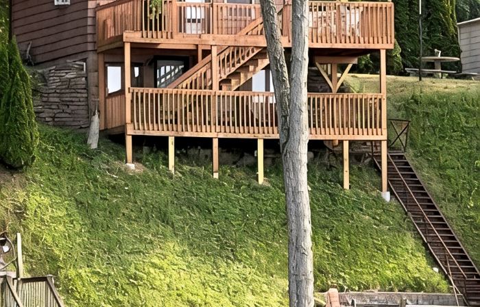 Amazing view of Stone Lake from top deck. Thirty five miles from Notre Dame.