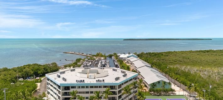 Overlooking the Marina and Ocean Hotels in Key Largo