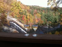 Stay Directly above Toxaway Falls with Breathtaking Mountain Views. - Mountain view