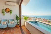 Private Pool Ocean View Sunset Sky Loft Panoramic, Steps to Beach & Malecon - Private Pool