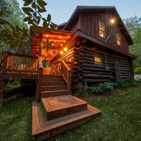 Log Cabin Hot Tub Getaway