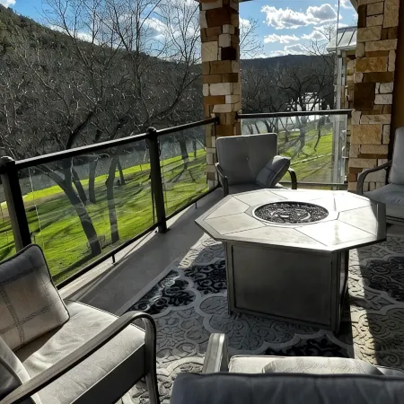 Guadalupe Riverfront Condo, the River is literally in the back yard!