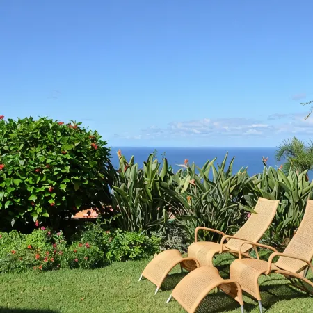 Comfortable home with a beautiful blooming garden and a view of the Atlantic