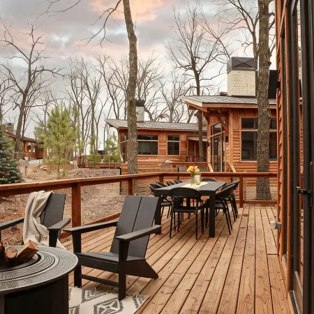 Modern Cabin on Monkey Island with Expansive Deck & Hot Tub!