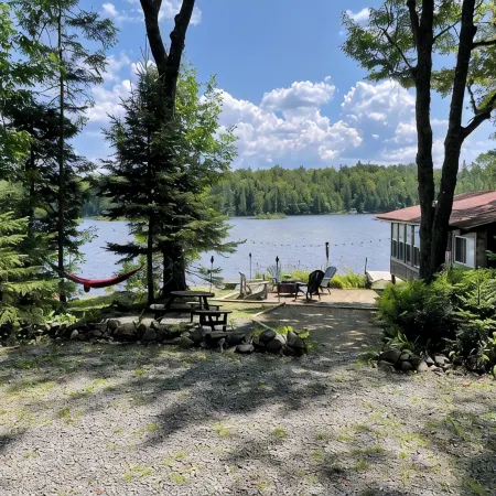 Cozy Adirondack cabin with private dock and kayaks, feet from Adirondack Lake