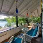 Lake Front Bethel Woods Dine Alfresco 4 Burner Grill and Flat Top on Lake & Frig