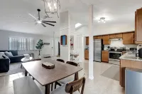 Charming 2-bedroom house with pool and fenced in backyard. Sleeps 8