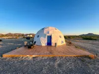 Southern Boho inspired Geodesic Dome nestled up next to Big Bend National Park. - Boutique