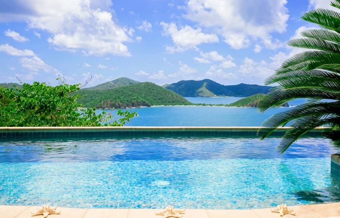 House of Open Arms Villa, Above Hurricane Hole, White Water Views,Romantic! Pool
