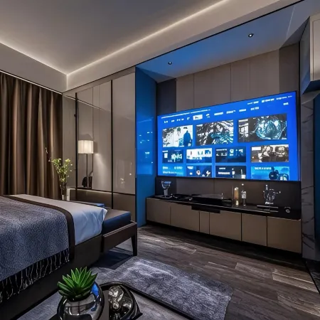 Yi Zhi. High Floor City View Huge-Screen Apartment(Shenzhen North Railway Station, Wanke Yue City)