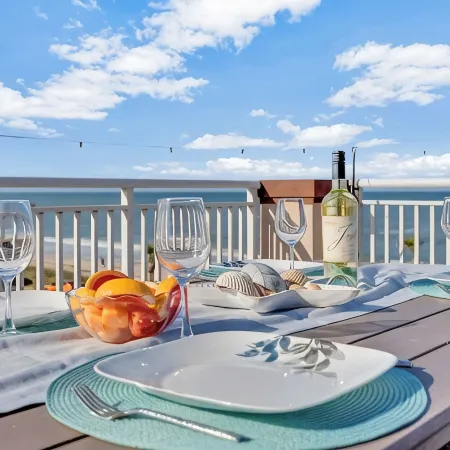 Oceanview Rooftop Patio Overlooking Flagler Beach W Firepit, Game Room, Bikes