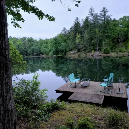 Peaceful Lakeside Haven w/private dock; boating, hiking swimming just steps away