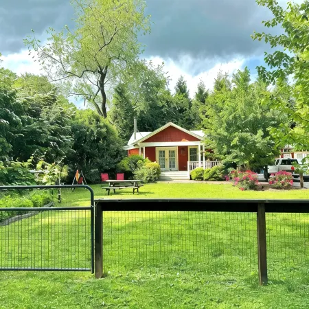 Incredible fenced in dog friendly cottage in downtown Brevard with hot tub!