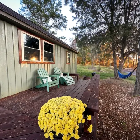 The 'Happy Go Fishing Cabin' at the Park Place (on Parks Rd)