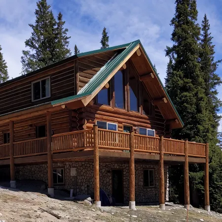 Renovated, roomy, 4BR, private log cabin with rec room, Starlink, views & more…