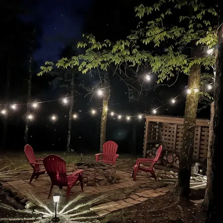 Buckeye cabin is nestled in the woods with access to the Little Missouri River.
